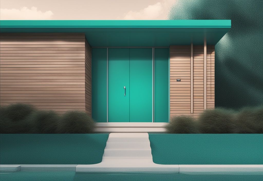 Photorealistic illustration with teal theme featuring a question mark over a property, with "Blind Ad" phrase, illustrating the concept of what is a blind ad in real estate.