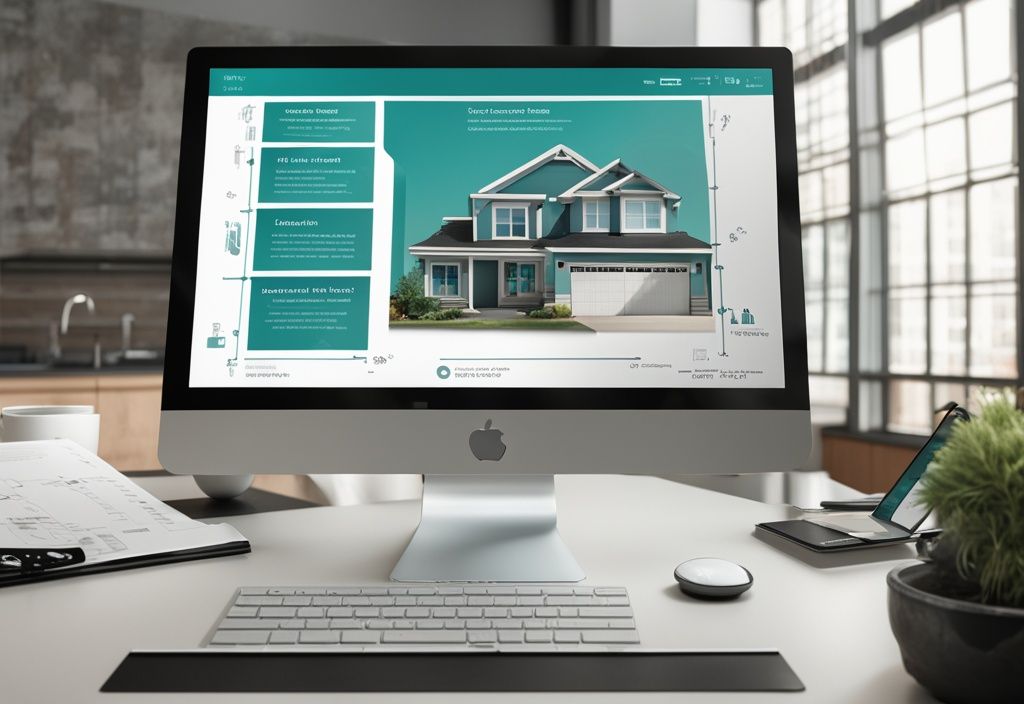 Modern photorealistic illustration in teal displaying a digital screen diagram explaining "what does CTG mean in real estate" with key components of Contract to Give in a real estate transaction.