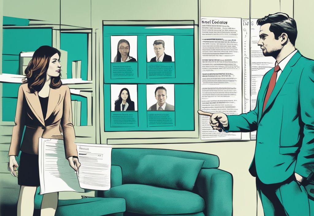 Teal-themed illustration of a client confronting a dishonest real estate agent with bold reasons to report a real estate agent, including misrepresentation, fraud, and breach of contract.